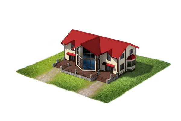 Wohnhaus auf Grundstück — Stockfoto