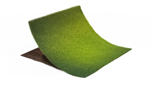 Cross section of ground with part of lawn — Stock Photo, Image
