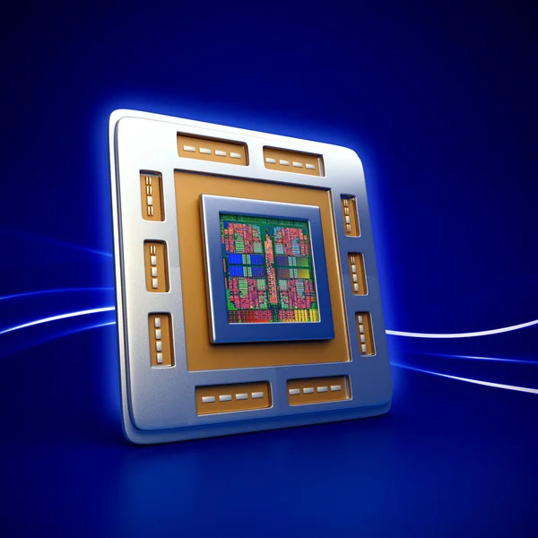 Computer cpu (central processor unit) chip — Stock Photo, Image