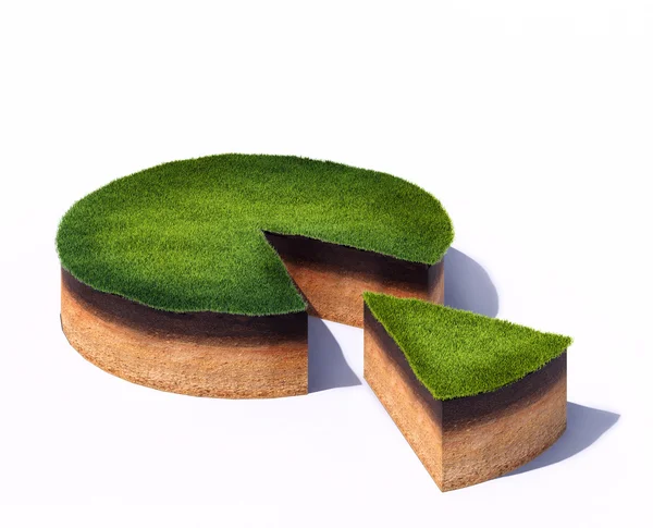 Průřez zem s trávou — Stock fotografie