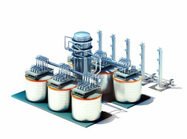 Oil refinery factory clipart