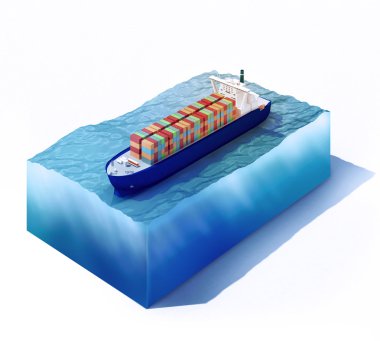 Yük gemisi okyanus üzerinde