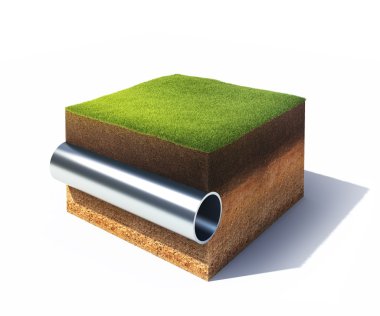 Ground with   steel pipe clipart