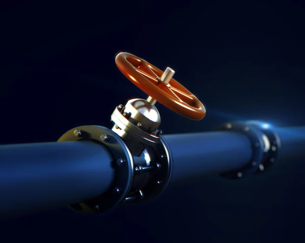 Pipeline mit Gas oder Öl — Stockfoto