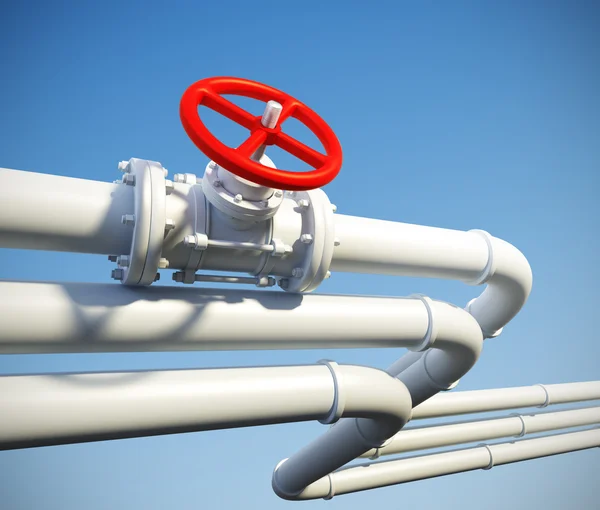 Pipeline mit Gas oder Öl — Stockfoto