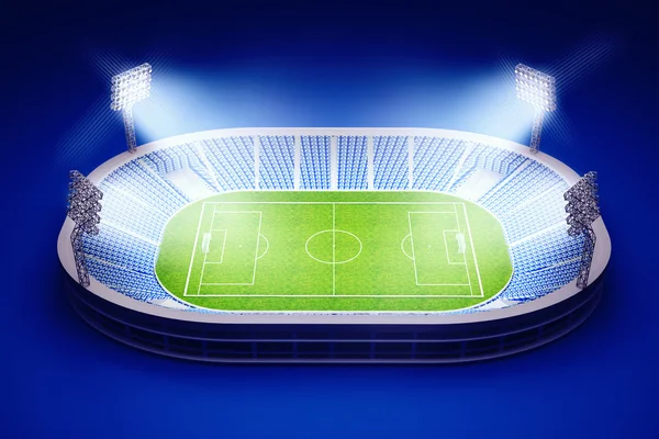 Estádio com campo de futebol — Fotografia de Stock