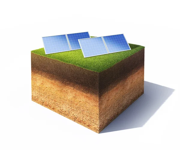 Suelo con paneles solares — Foto de Stock
