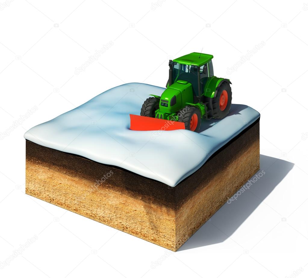 Tractor with white