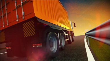 Sunset bulvarında sevk üstünde Otoban yol kamyon