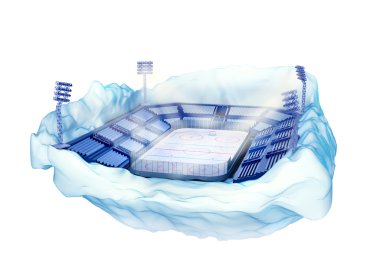 iceberg island with hockey stadium clipart