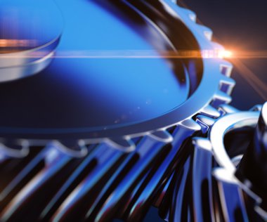 Dişli metal tekerlekler yakın çekim