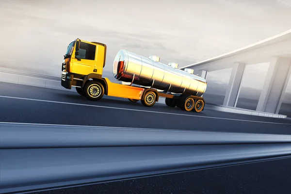 Vrachtwagen op asfalt weg snelweg — Stockfoto