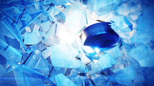 Hokey diski patlama buz ile