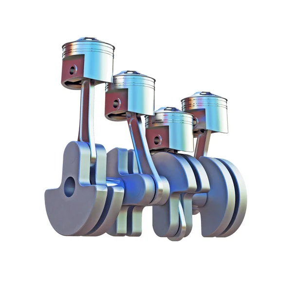 3D-s motor tájképét elszigetelt fehér illusztráció — Stock Fotó