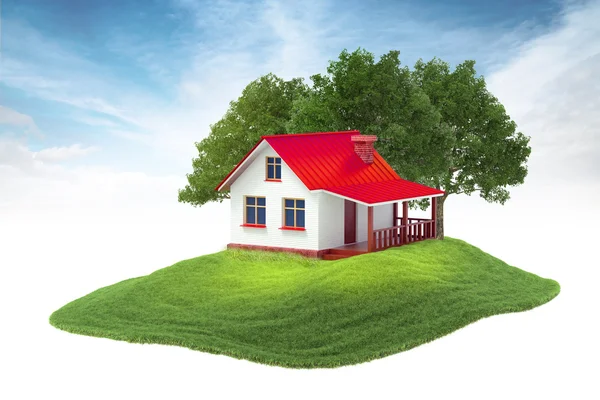 Island with house and trees — Stock Photo, Image