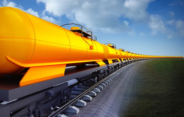 Carro di cisterne petrolifere treno — Foto Stock