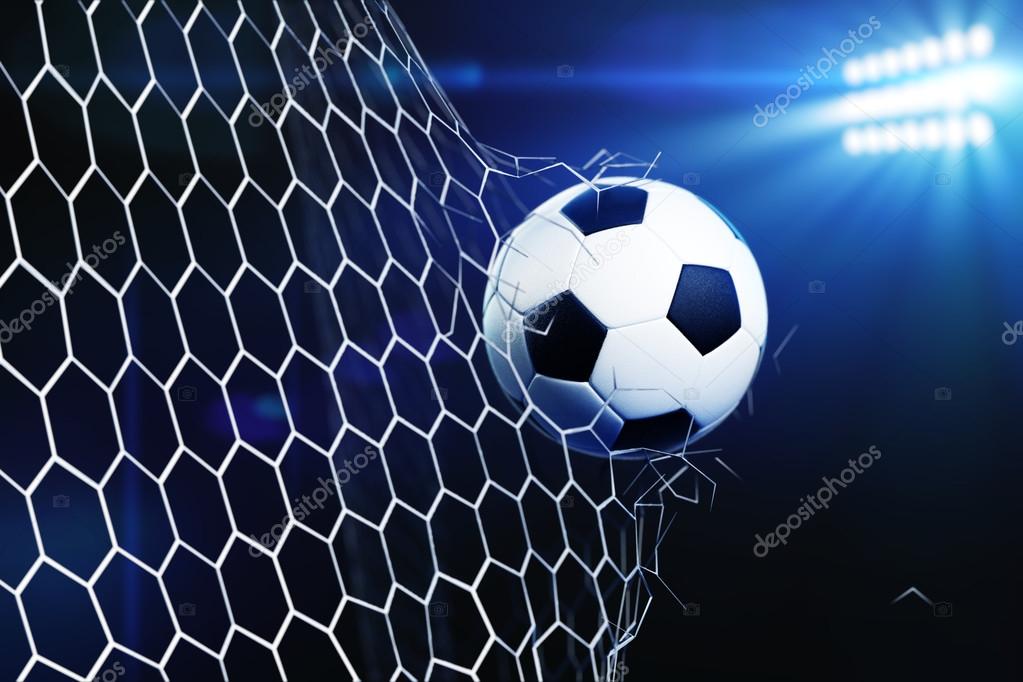 Soccer Ball In Net Background