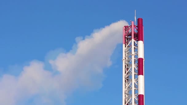 Industrial smoking stack of power plant. — Stock Video