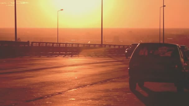 Tráfico de coches en la carretera — Vídeos de Stock