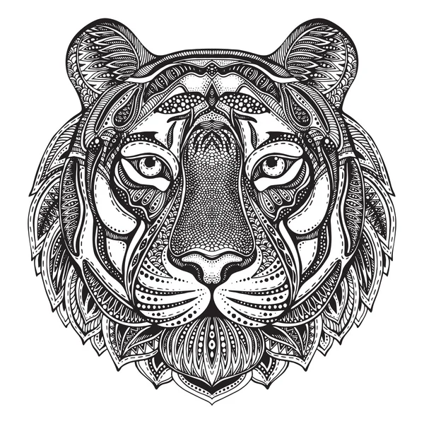 Hand Drawn Graphic Ornate Tiger Stock Vector Image By C Natality