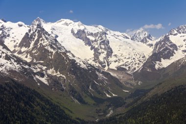 Büyük beyaz ridge Dağları. Dombay.Russia