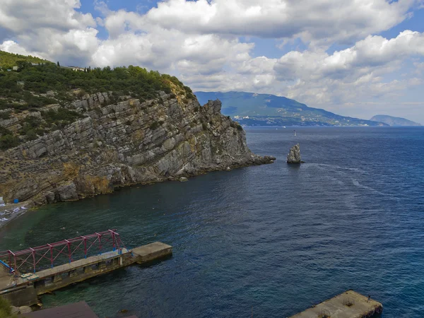 AI-Todor Bay and Sail rock.Gaspra.Crimea — Stock Photo, Image