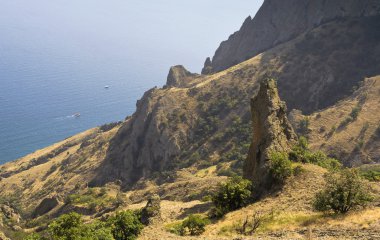 Üstten Görünüm Körfezi ve kayalıklarla rezerv Kara-Dag.Crimea