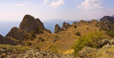 Dağ massif Kara-Dag sırtta. Crimea