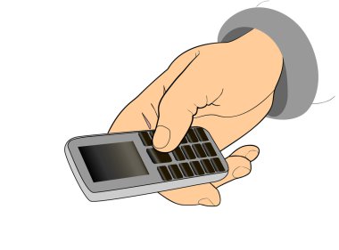 Cep telefonlu erkek eli.