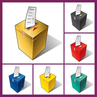 Ballot box and ballot. clipart