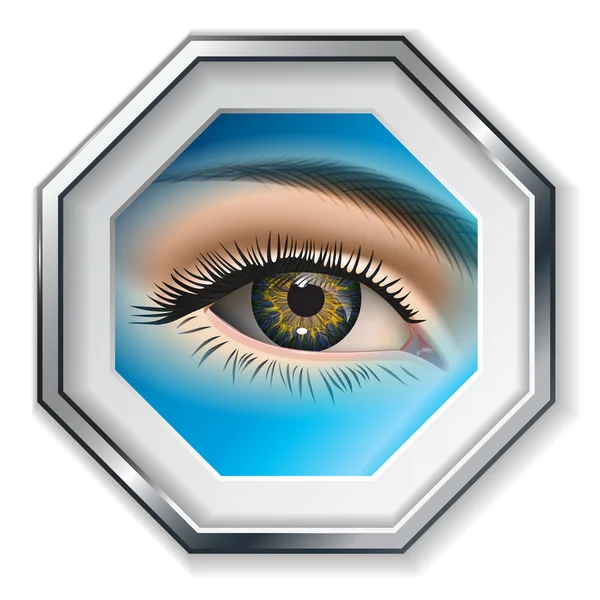 Female eye closeup in the frame. Vector — Stock Vector