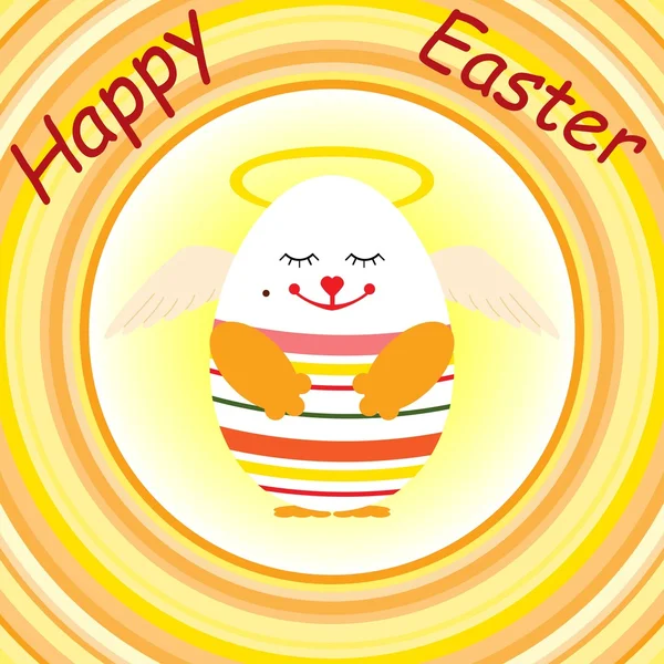 Tarjeta de felicitación feliz Pascua colorida — Vector de stock