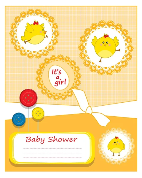 Tarjeta de invitación baby shower — Vector de stock