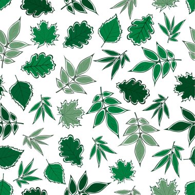 Yeşil yapraklı pürüzsüz desen