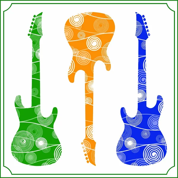 Guitarras eléctricas coloridas — Archivo Imágenes Vectoriales