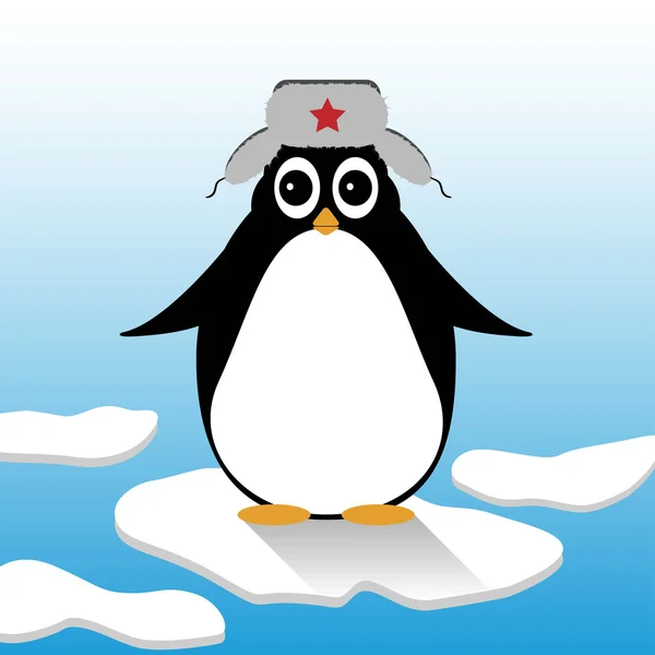 Şapkalı bir penguen — Stok Vektör
