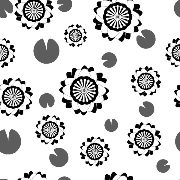 Fleur motif sans couture nénuphar — Image vectorielle