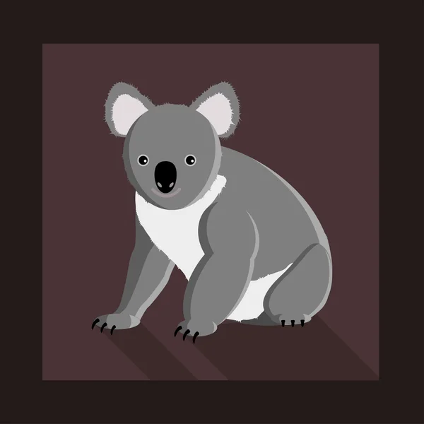 Koala medve lapos stílusú — Stock Vector