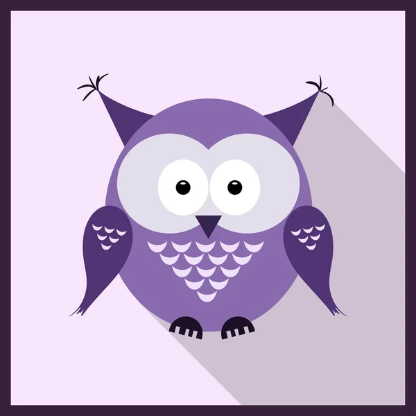 Owl purple — Stock Vector