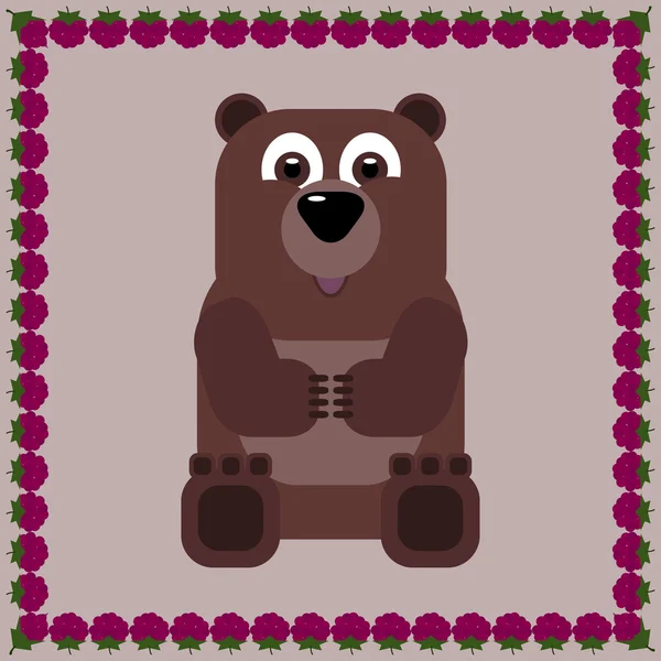 Roztomilý medvěd hnědý — Stockový vektor