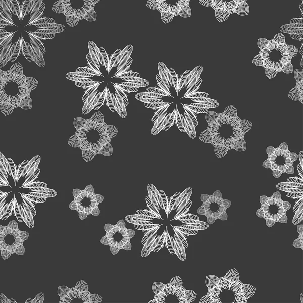 Guilloche flower seamless pattern — Stock Vector