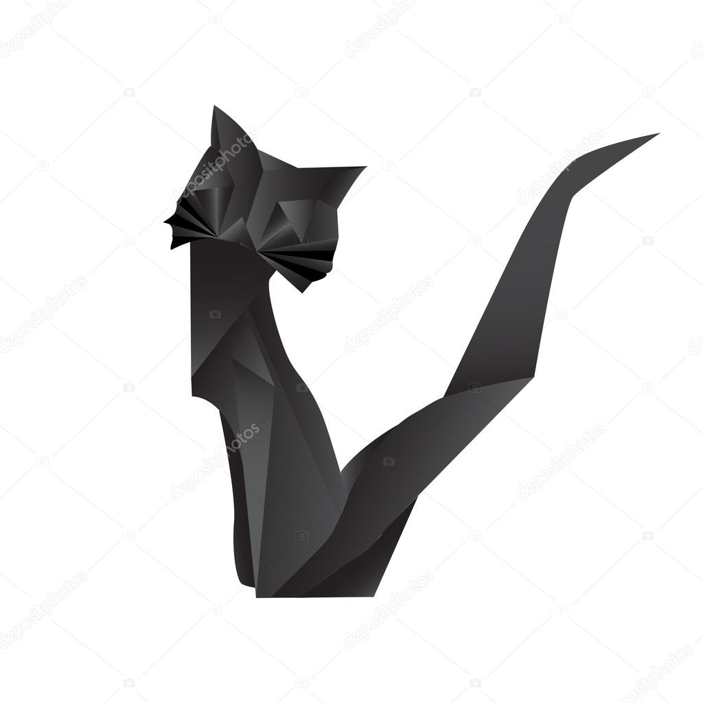 Kot Origami Grafika Wektorowa Trutnieva 77541596