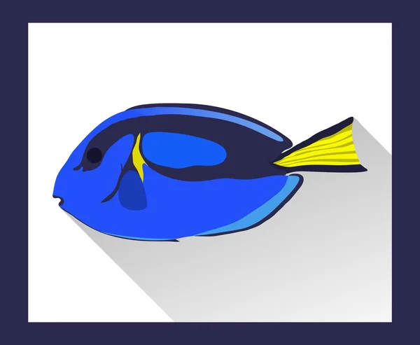 Bright surgeonfish in flat style — Stock Vector