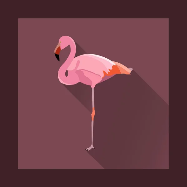 フラット スタイルにピンクのフラミンゴ — ストックベクタ