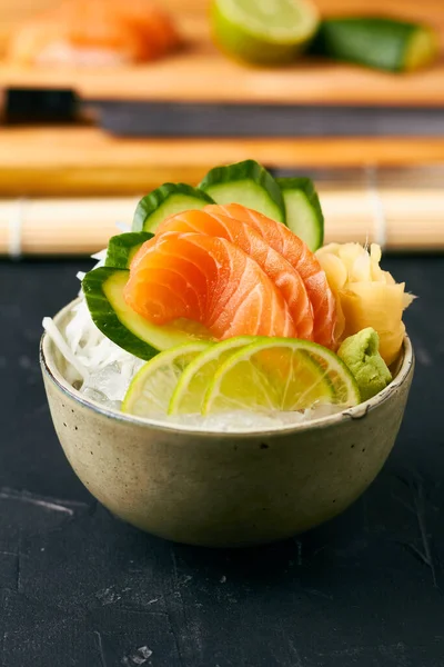 Σολομός Sashimi Sushibar Γιαπωνέζικη Κουζίνα — Φωτογραφία Αρχείου