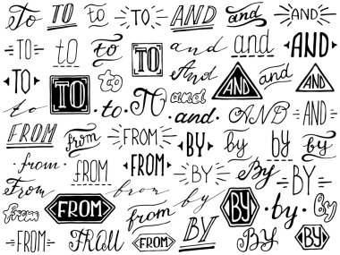 Aydın el işareti ve catchwords. 