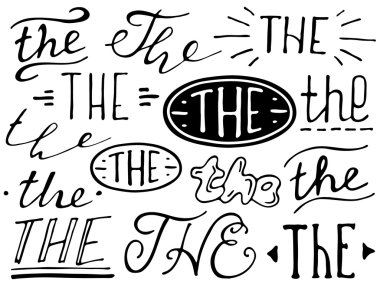 Aydın el işareti ve catchwords. 