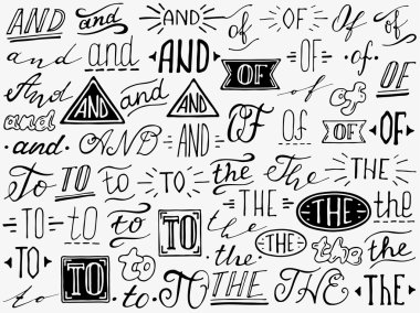 Aydın el işareti ve catchwords.