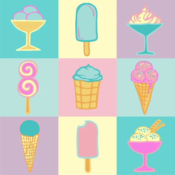 Ice cream collection — Stock Vector