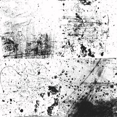 Grunge dokusu siyah beyaz ayarlanmış. Dokulu arka plan. Vektör şablonu. Tehlike vektör dokusu. Sıkıntılı Efekt Oluşturulacak Nesne üzerindeki doku .